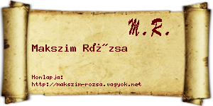 Makszim Rózsa névjegykártya