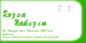 rozsa makszim business card